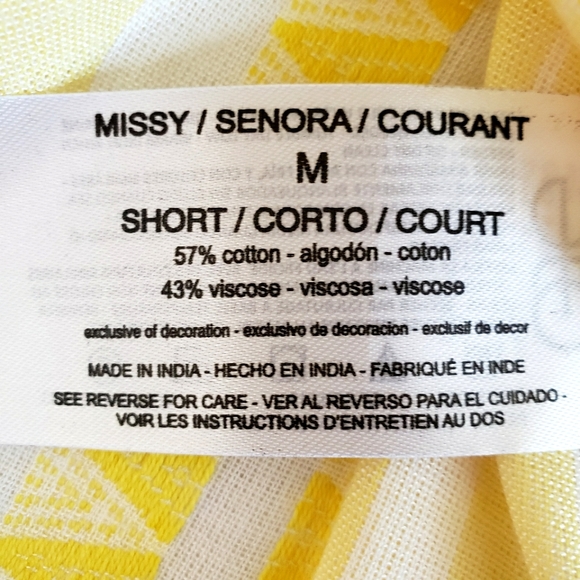 ELLA MOSS Empire Yellow Kinslee Short Flutter Sleeve Lace Trim Blouse—NWT—L - Picture 13 of 15